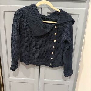 Commense Navy Cowl Neck Sweater
